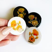 Load image into Gallery viewer, California Poppies in Circle Stud
